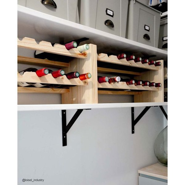 Flaskskåp - Katea - Modell KT1600.99 - Beige - Kapacitet 16 flaskor - I massivt furu