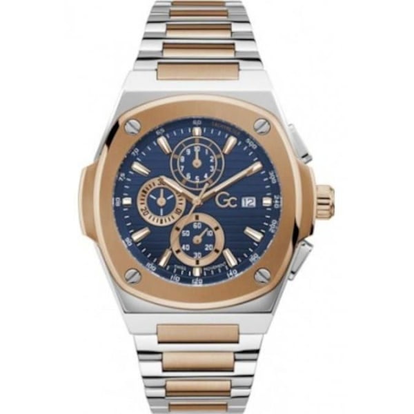 Klocka - GC by Guess - Y99002G7MF - Kvarts - Rostfritt stål - 10 ATM vattentäthet Silver, Blå
