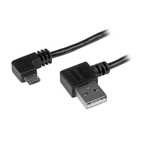 STARTECH.COM USB A til Micro B-kabel med retvinklede stik - Micro USB-ledning - M/M - 1 m - Sort