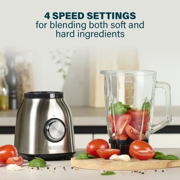 Princess 212091 Blender i rustfrit stål 1000 - fire hastighedsindstillinger - 1.5 L