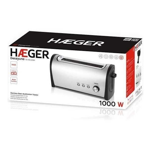 Haeger Leivänpahtimet Aamiainen 1000 W - Haeger - Harmaa