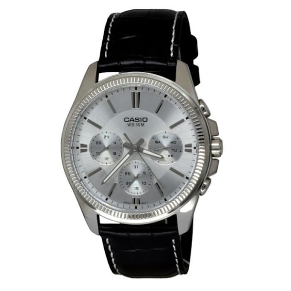 Klocka - Casio - MTP1375L-7A - Läder - Silver - Kvarts - 5 Atm Pengar