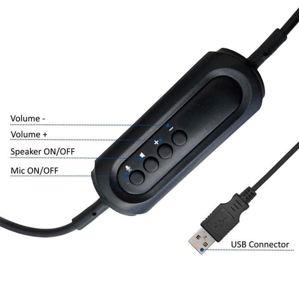 USB-headset - ÉWENT - Ew3568 - Sort - 70 g - Kablet Sort