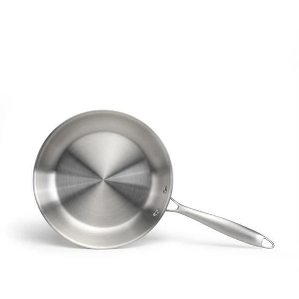 Brigade - Stegepande i rustfrit stål 24 cm - LIVOO - MEP158 - Triply rustfrit stål - Alle varmekilder inklusive induktion - Fremstillet i Frankrig