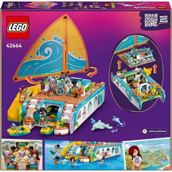 LEGO Friends 42664 Bådeeventyr - Kreativ Spil til Piger fra 8 År med Dolfiner Flerfärgad
