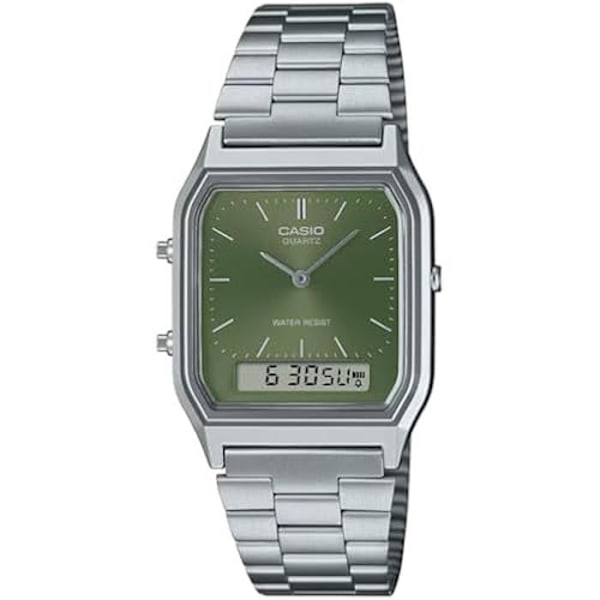 Ur - CASIO - AQ-230A-3AMQYES - Analog - Rustfrit Stål - Vandresistens 3 Atm Svart silver