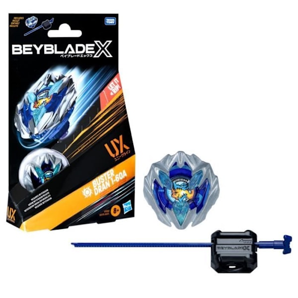 Beyblade X Buster Dran 1-60A UX, uthållighetstopp och launchers, autentiska kamptoppar från Takara Tomy, från 8 år. Flerfärgad