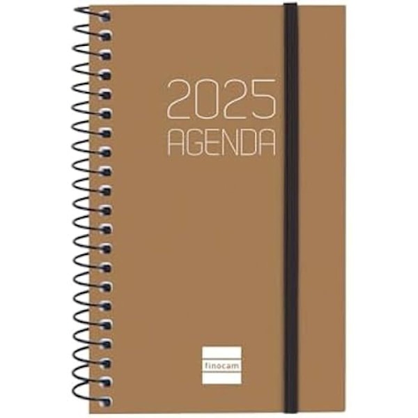 Agenda - FINOCAM - 2025 - Vaakasuuntainen viikkosuunnittelija - Pehmeä kansi - Läpinäkymätön ruskea Brun - ogenomskinlig