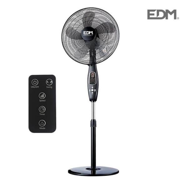 Gulvventilator - GREENICE - Sort - 60 W - 3 hastigheder - Luftstrøm 4200M³/H Svart