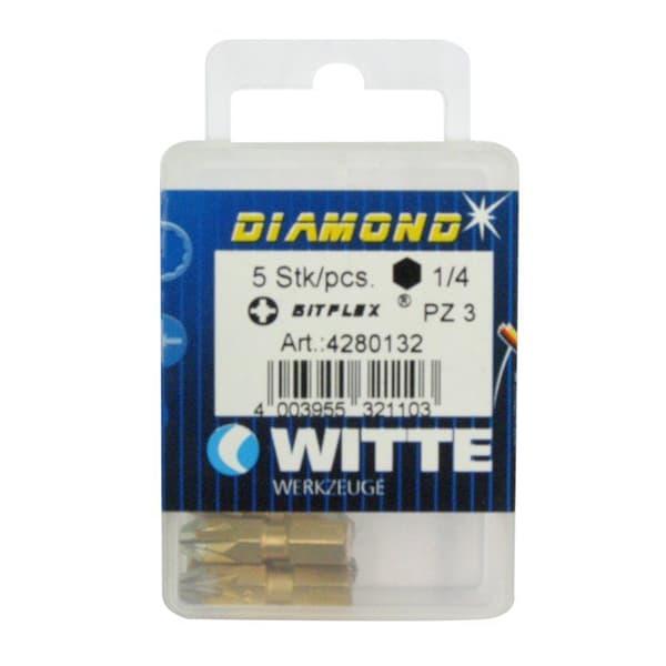 Skruetrækkerbits - Witte - PZ 3 Diamond Flex - 25 mm - 5 enheder