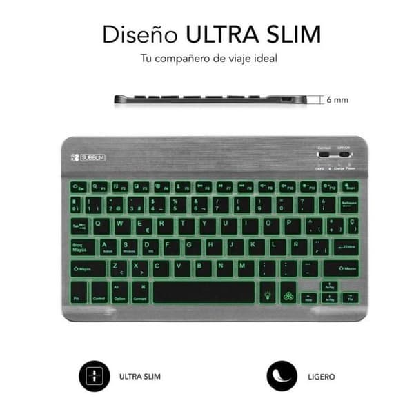 Bluetooth-näppäimistö - SUBBLIM - Espanja QWERTY - Monivärinen - Langaton - Tablettituki