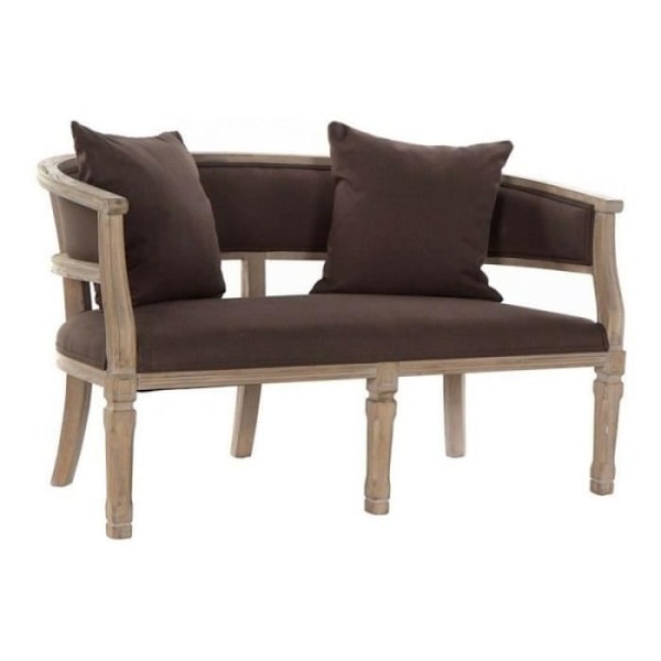 Kanapé - DKD Home Decor - Thyann - Brun - Lin - Gummitræ - 2 pladser kastanj