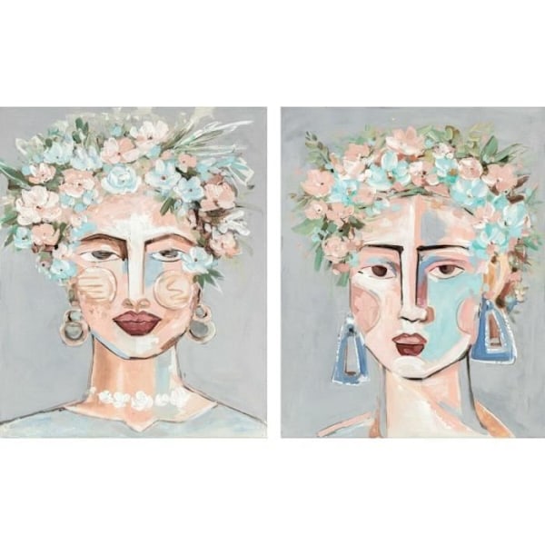 canvas 80 x 3,7 x 100 cm moderna blommor (2 enheter)