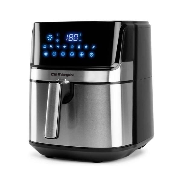 Orbegozo FDR 67 luftfritøse i rustfrit stål / sort med en kapacitet på 5,5 liter, en effekt på 1700W, en Sort, Rustfrit stål