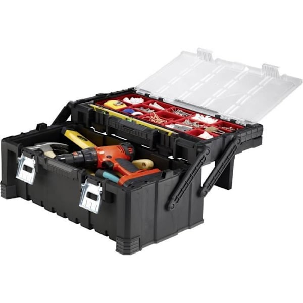 Tomme værktøjskasse - KETER - 237785 - Sort - 240x570x310 mm - Egnet til voksne sort