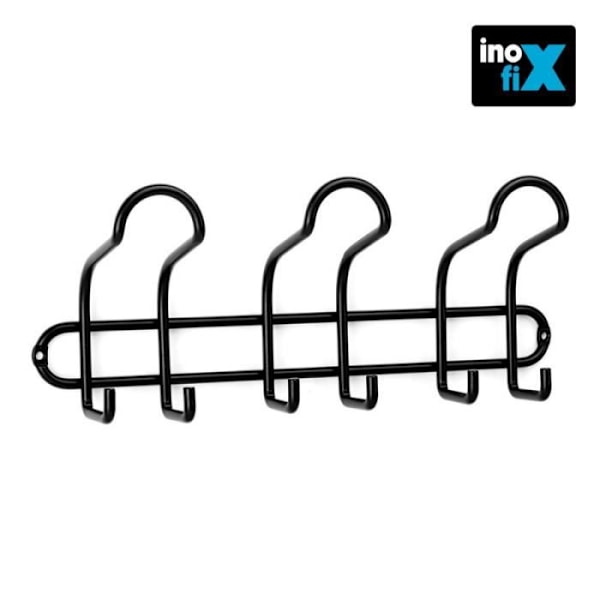 Stålstanger - inofix - 3 kroge - Sort - Moderne - Design Svart