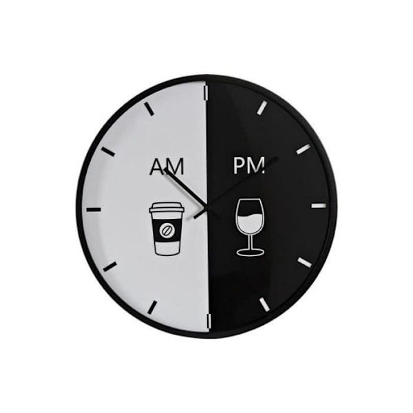 Väggklocka - DKD Home Decor - Svart Metall Vit - 60 x 4 x 60 cm - Nutida - Design vit svart