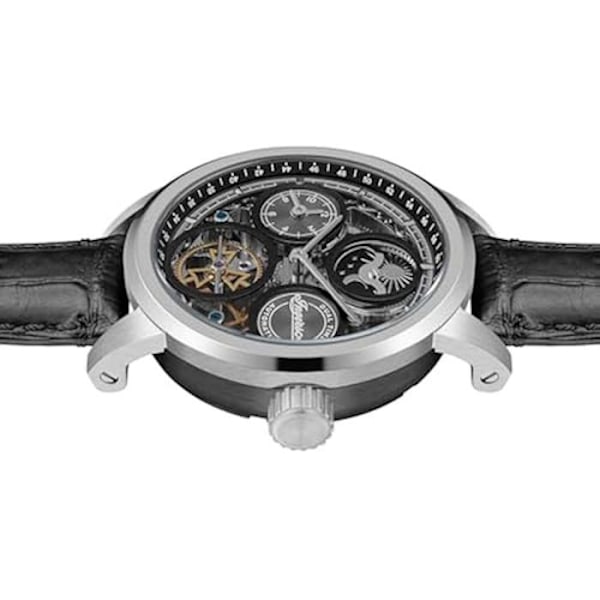 Automatisk Ur - INGERSOLL - The Arc - 44 mm - Sort Læder - Vandtæt 50m Svart