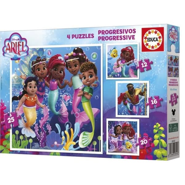 Progressiiviset palapelit - EDUCA - Ariel - 12+16+20+25 kappaletta