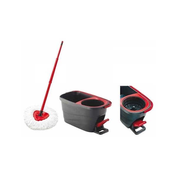 VILEDA Turbo Smart System tvättsats. Mopp + hink. Centrifugalspinnsystem. Grå