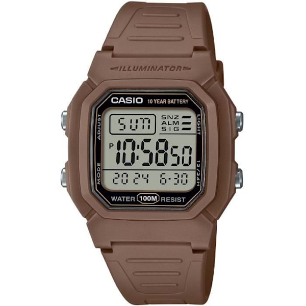 Casio Retro Vintage W-800H-5A Kvartsklocka för män - Resin - Brun - Svart kastanj