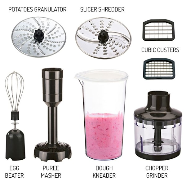 Immersion Blender Set, Multifunktionshackare, Visp, 3 i 1, Camry CR4623 1600W 33950 Rostfritt stål