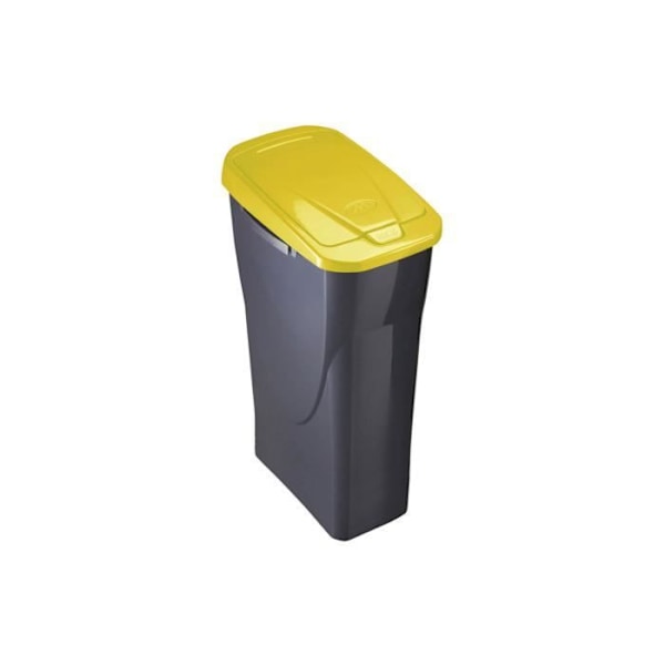 GENERISK - Ecobin 15 liters skraldespand med låg Sort/Gul 31x20x42cm Mondex