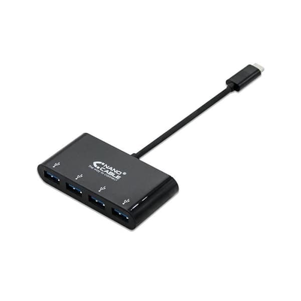 Nanocable 10.16.4401-BK, USB 2.0, USB 3.0 (3.1 Gen 1) Type-C, 0,1 m, USB, Musta, 180 mm
