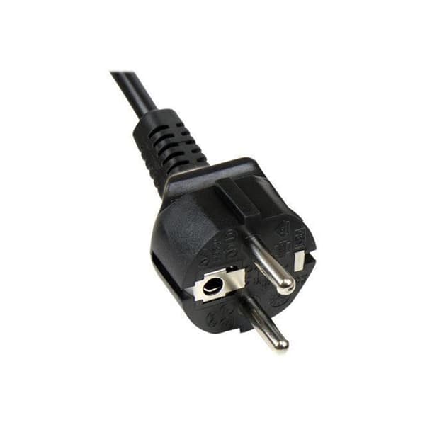 1m Schuko CEE7 til C5 strømledning - 1m Schuko CEE7 til C5 Cloverleaf strømledning - M/K - Sort