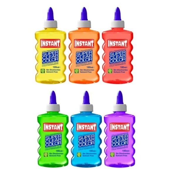 Sæt med 6 transparente lime 180ml - Instant - Sortiment 6 farver - Creative Leisure - 14691 TU Sortiment