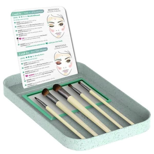 Kit til Øjnene - EcoTools - Daglig Definition - 5 Pensler - Bambushåndtag - Kompakt Sæt