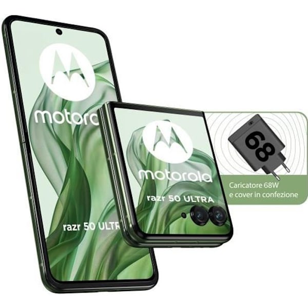 5G-LTE Dual SIM -älypuhelin, jossa on 6,9 tuuman 165 Hz:n POLED-sisänäyttö ja Snapdragon 8s Gen 3 3,0 GHz -prosessori. Vihreä