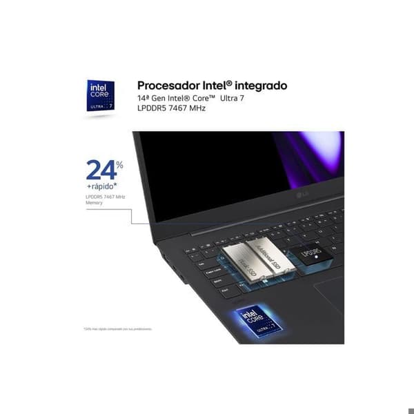 LG Bærbar Computer - 16ZD90SP-A.AX78B - 16" - Intel Core Ultra 7 - 32 GB RAM - 1 TB SSD