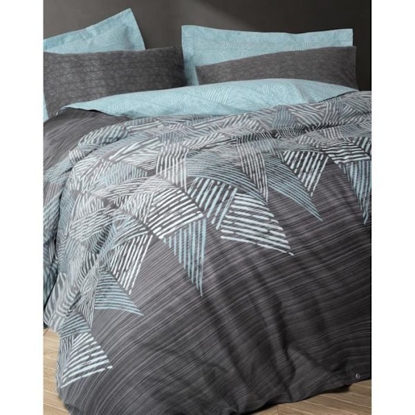 Sängkläder - 1 påslakan 220 x 240 cm + 2 örngott 60 x 60 cm - 100% renforcerad bomull - Antracit Kolgrå