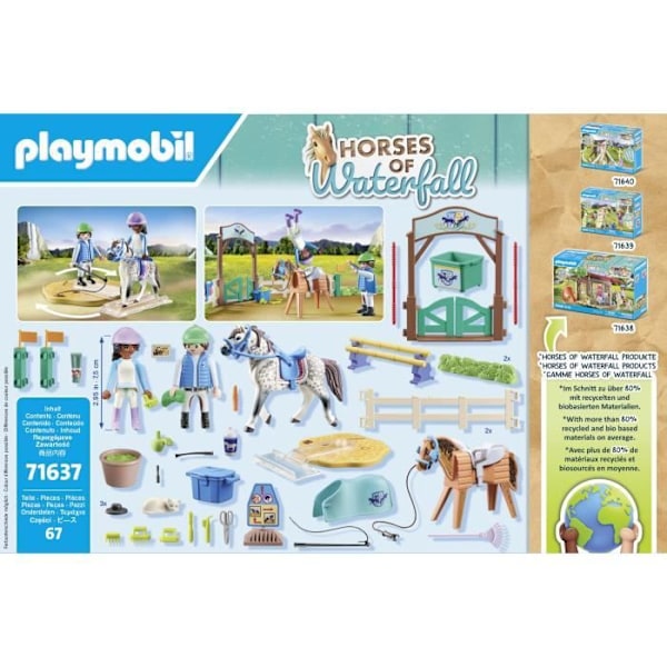 PLAYMOBIL 71637 Ridehal, Vandfaldheste, 67 dele, Fra 5 år Flerfärgad