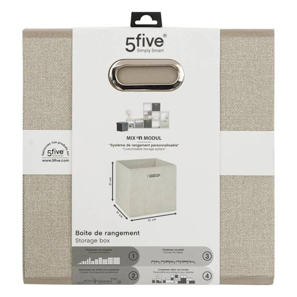 5five - kangaskori 31x31cm "mix n modul" kirjava beige Fläckig beige