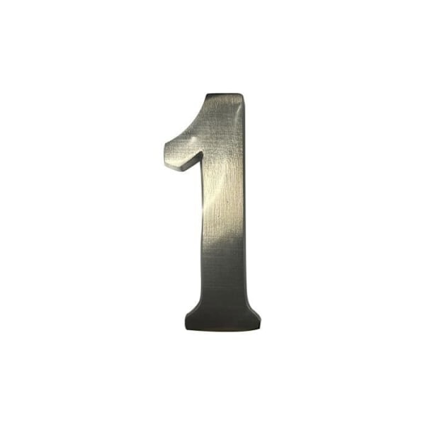 Husnummer - GENERISK - 1 - Matt Nickel - 10cm - Osynlig fixering