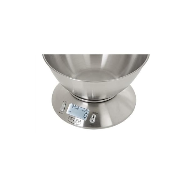 Køkkenvægt - Inox - 5 kg - Elektronisk - LCD-skærm - Tare-funktion Rostfritt stål
