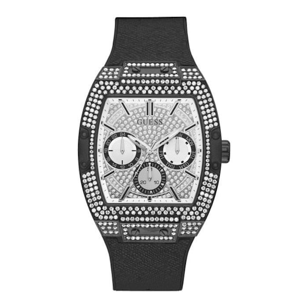 Klocka - GUESS - GW0048G1 - Läder - Svart - Herr Svart