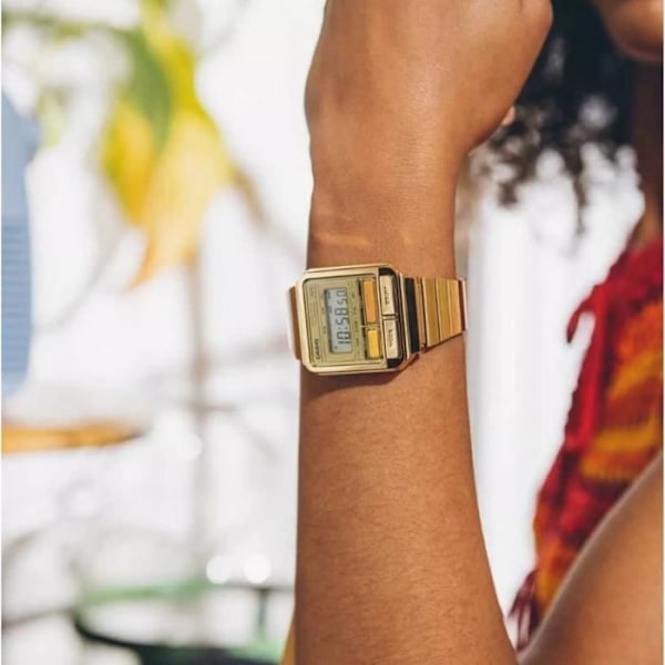 Casio Ur - Dame - A120WEG-9AEF - Guld rustfrit stål - Vandtæt 3 Atm - Kvarts - Digital gyllene