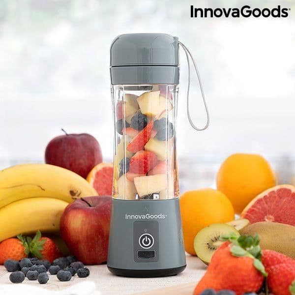 Kannettava Mixer - InnovaGoods - Mini Blender Smoothie - 600W - Harmaa - 490g grå