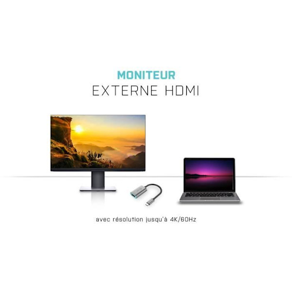 Videoadapter - I-TEC - USB-C til HDMI - 4K Ultra HD - 60Hz - Grå metal