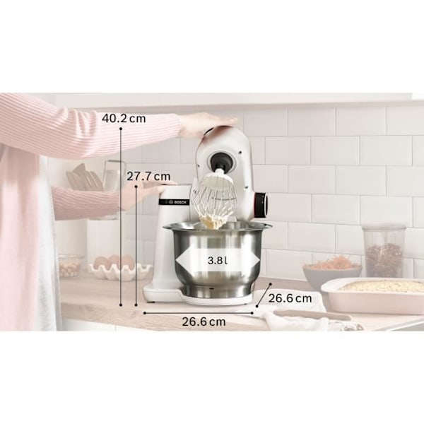 Robotpisker - BOSCH - MUMS2EW00E Serie 2 - 700 W - 4 hastigheder - Hvid Vitt och rostfritt stål