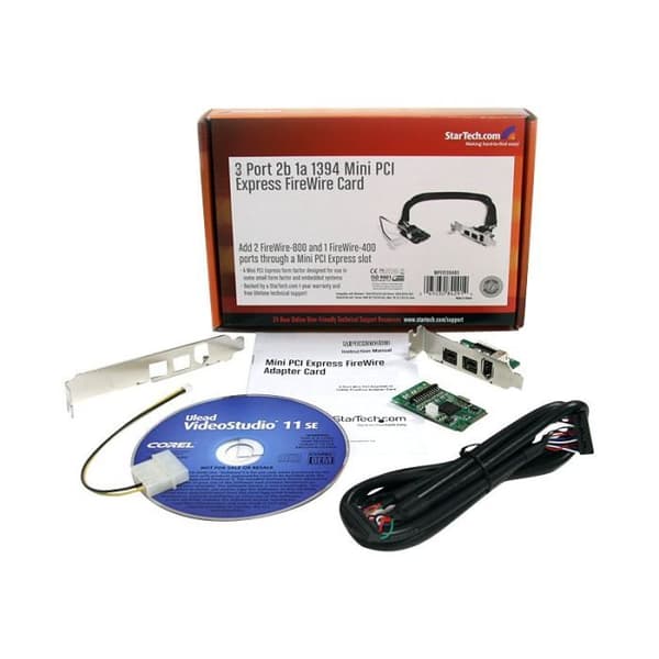 FireWire-sovitin - STARTECH - Mini PCI Express - 2 FireWire 800 -porttia - 1 FireWire 400 -portti - 800 Mb/s