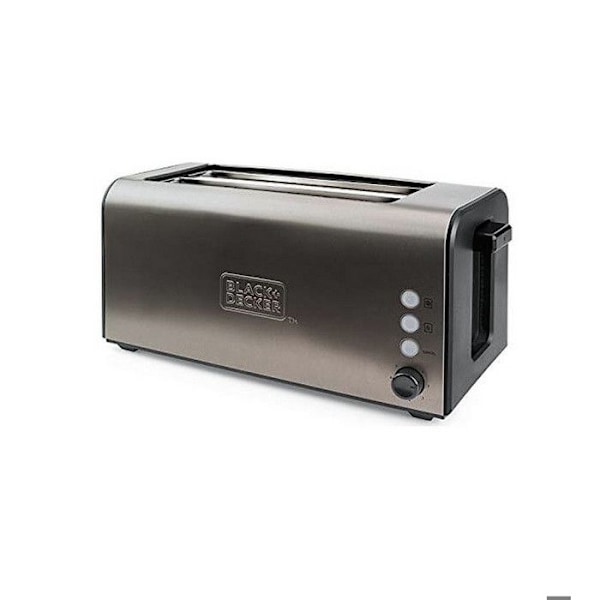Leivänpaahdin - BLACK+DECKER - BXTO1500E - 2 erittäin pitkää paikkaa - 7 tasoa - 3 toimintoa Rustfrit stål
