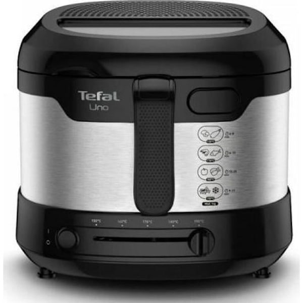 Friteuse Tefal Uno - TEFAL - FF215D - 1600 Watt - Sort - Kapacitet 1 kg Sort, Rustfrit stål