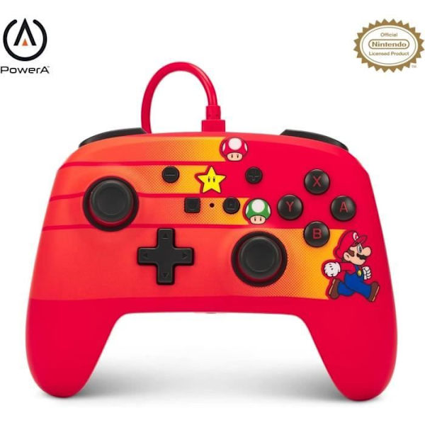 Kablet controller - POWER A - Nintendo Switch - Speedster Mario Rød og blå