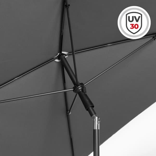 Firkanthavemølle - AKTIVE - 175x175 cm - Grå - Vipbart mast - UV30 beskyttelse - 4 robuste ribber Grå