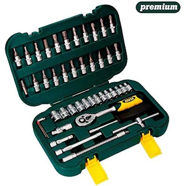 Sarja 45 1/4" pistorasioita ja tarvikkeita - Mota Tools - hopea