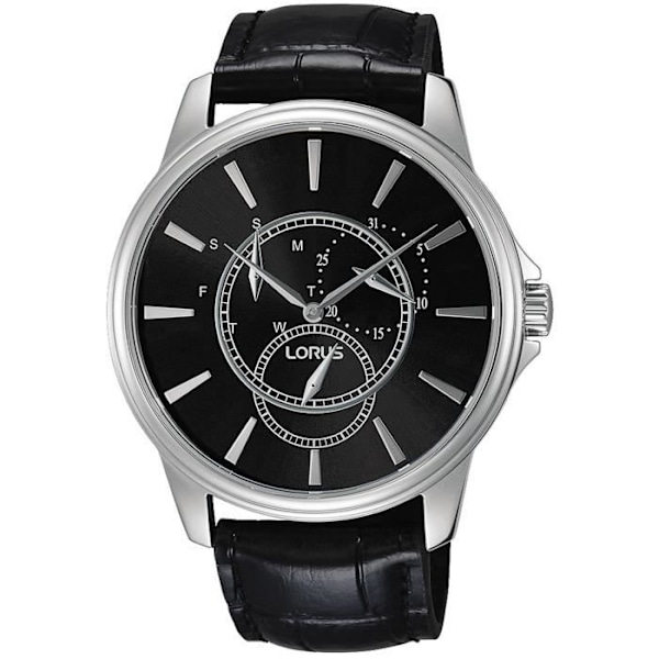 Klocka herr - LORUS - CLASSIC MAN RP507AX9 - Quartz - Analog - Svart läder Svart silver